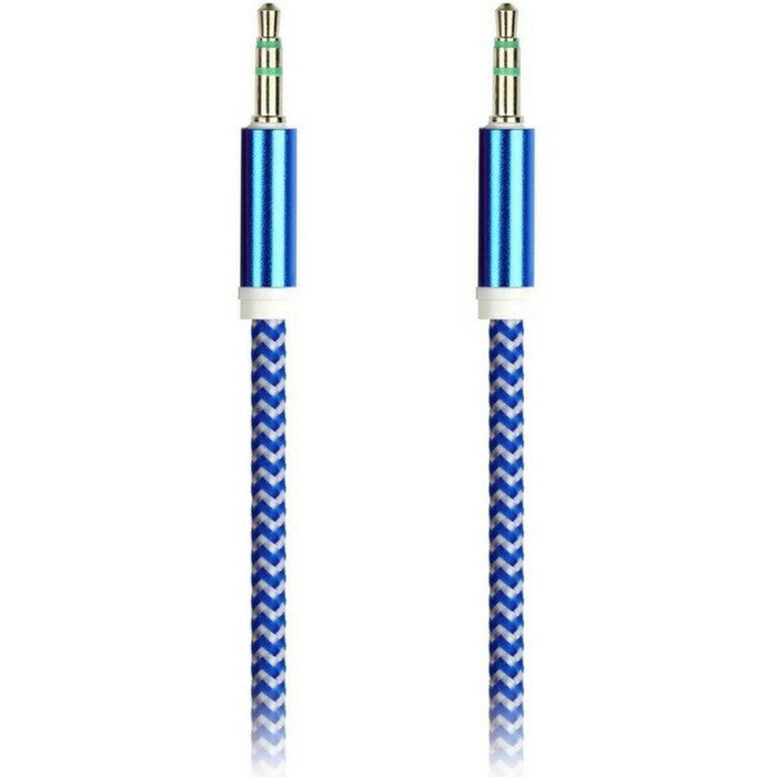 фото Кабель аудио AUX Smartbuy A35, Jack 3.5 мм(m)-Jack 3.5 мм(m), в оплётке, 1 м, синий