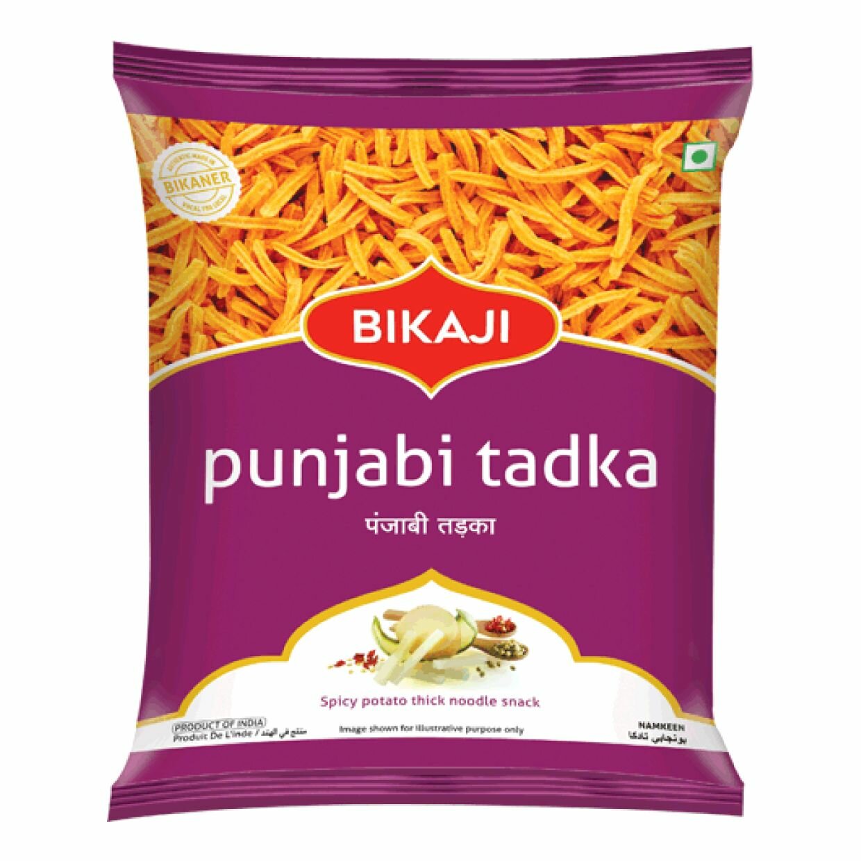 Закуска индийская Bikaji Панджаби Тадка снеки картофельные, Punjabi Tadka, 200 г
