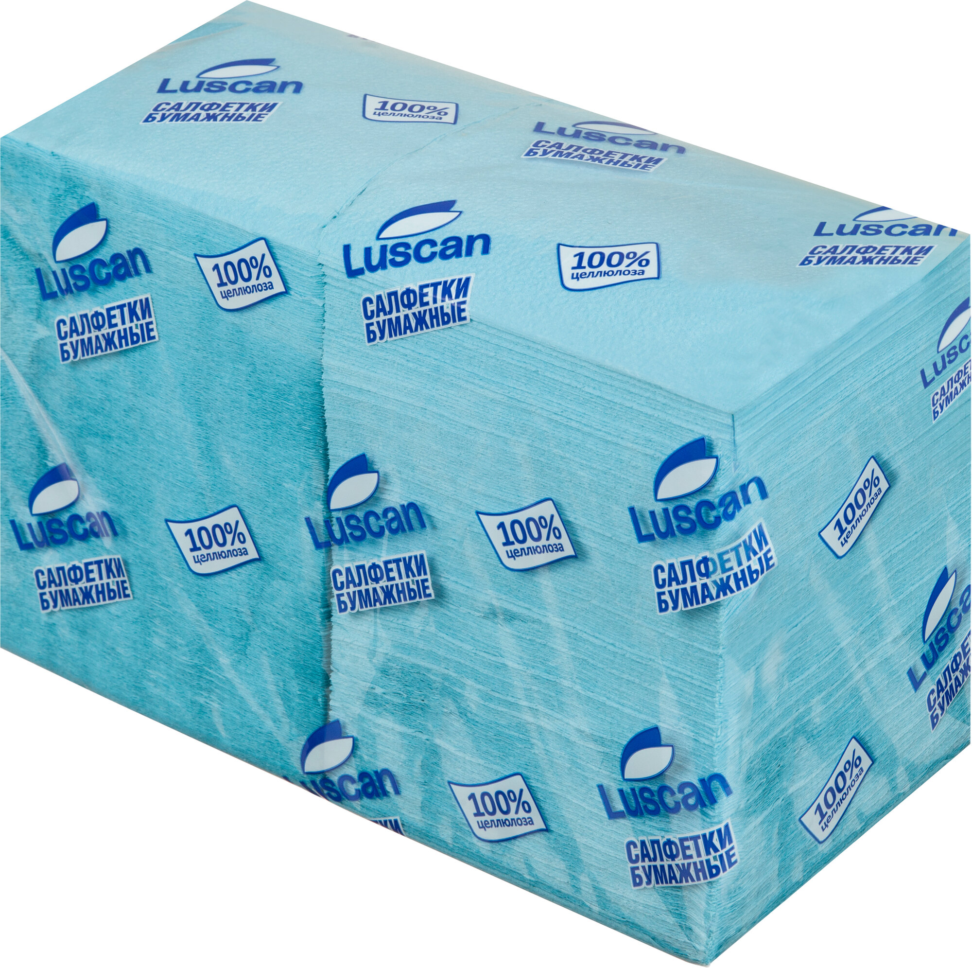 Салфетки бумажные Luscan Profi Pack 1 слой, 24х24 пастель голубые 400 шт/уп