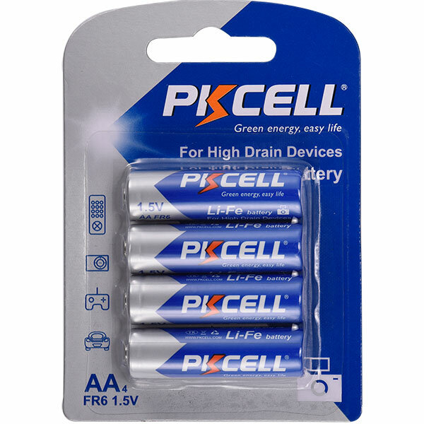 Батарейка AA - Pkcell 1.5V Li-ion Li-Fe AA-4B (4 штуки в блистере)