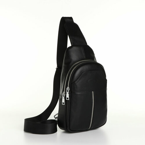 Сумка-слинг на молнии Fidelio Largo натуральная кожа цвет чёрный 4150₽