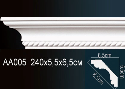 Карниз Perfect потолочный 65х55 мм плинтус полиуретановый под покраску AA 005-1 шт