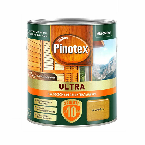 Лазурь защитная влагостойкая для древесины PINOTEX ULTRA калужница 0,9л лазурь для наружных работ pinotex ultra lasur 10л орех