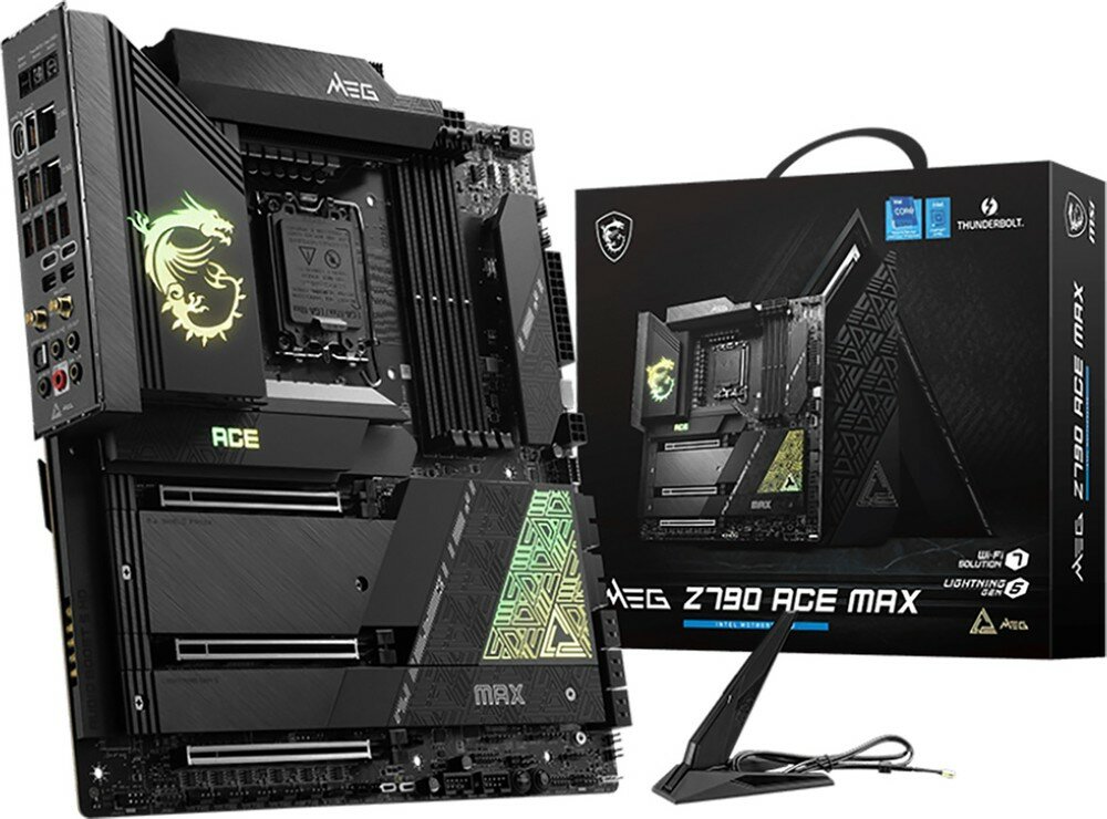 Материнская плата MSI MEG Z790 ACE MAX\601-7D86-030,22\ 801-7D86-006\STD OPT: A MEG Z790 ACE MAX, Z790, LGA1700,4DDR5,3PCI-Ex 16 3PCI-Ex16,5M.