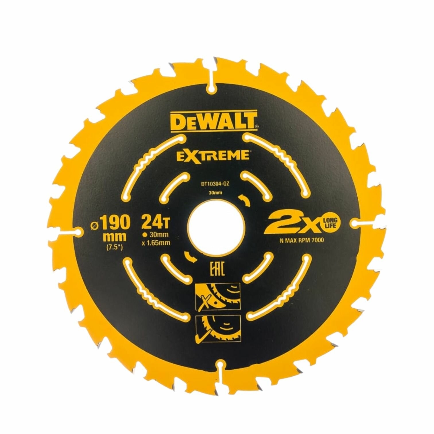 Диск пильный Extreme по дереву (190х30х1,65 мм; Z24) DEWALT DT10304