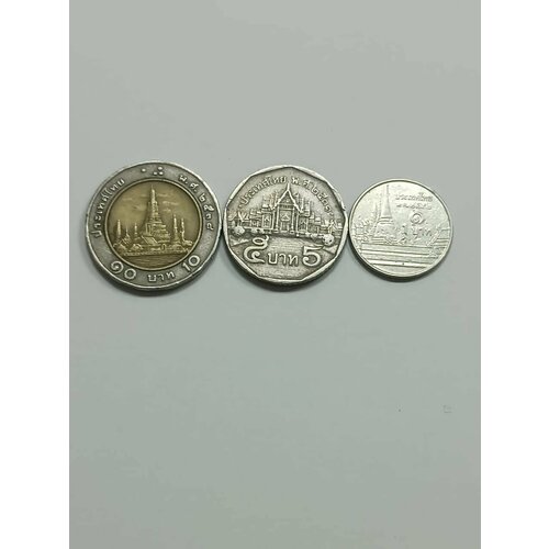 Монеты королевства Таиланд. Набор 3 шт. банкнота банк таиланда 84 года королю рама ix 100 бат 2011 года в буклете