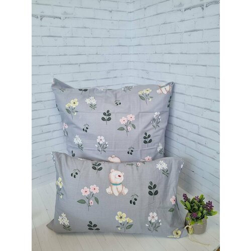 Набор наволочек 50*70- 2 шт Сатин ТМ 33 Перины Мишки в цветах