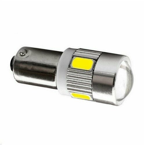 Лампа габарит. 12V T4W T8.5 6 SMD с цок. BA9s линза