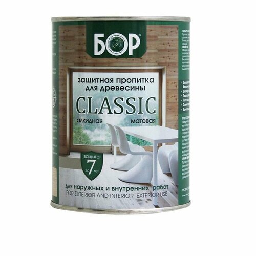 Защитная пропитка для древесины БОР Classic, дуб, 1л, 0,7кг