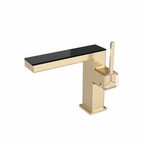 Смеситель для раковины в ванную manya с дисплеем золотой