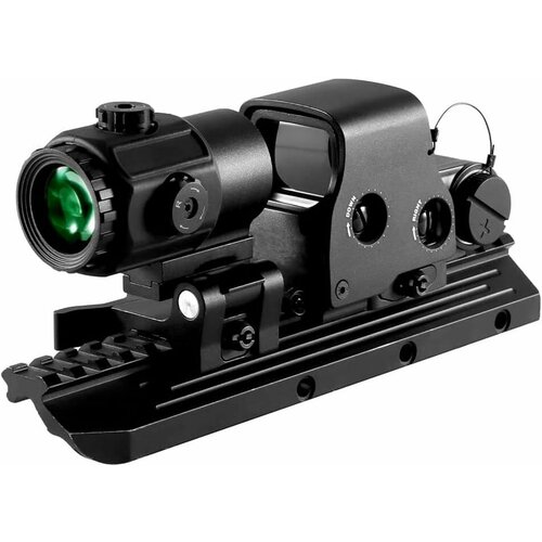 Прицел коллиматорный EOTech 558 Red Green Point + MAGNIFIER G43 - 3X (Black) tactical fast unity omni ftc mahnifier mount metal optic base g33 g43 juliet 3x eotech airsoft riflescope hunting accessories