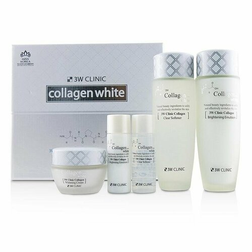 3W Clinic Набор уходовой косметики с коллагеном COLLAGEN WHITENING SKIN CARE 3 ITEMS SET enough w collagen whitening premium skin care 5 set набор осветляющих средств с коллагеном 5 средств