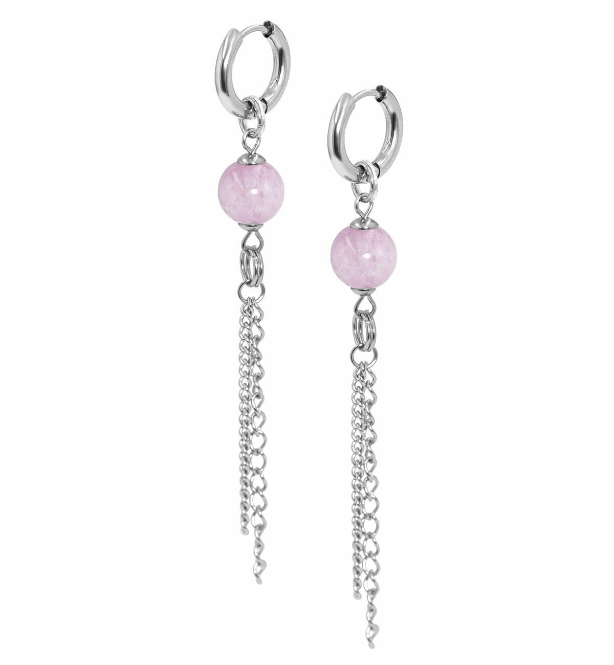 Серьги-трансформеры, кунцит