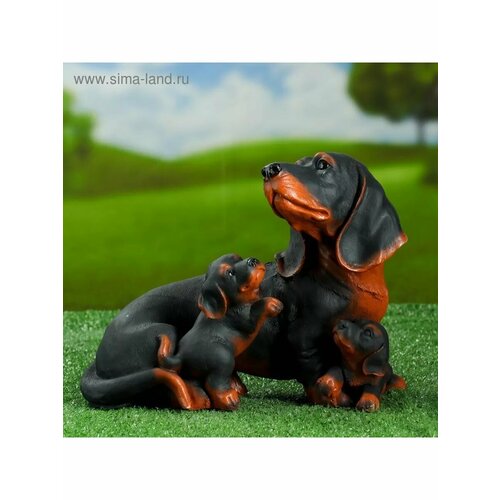 Садовая фигура Собака Такса семья 18х30х25см 2525₽