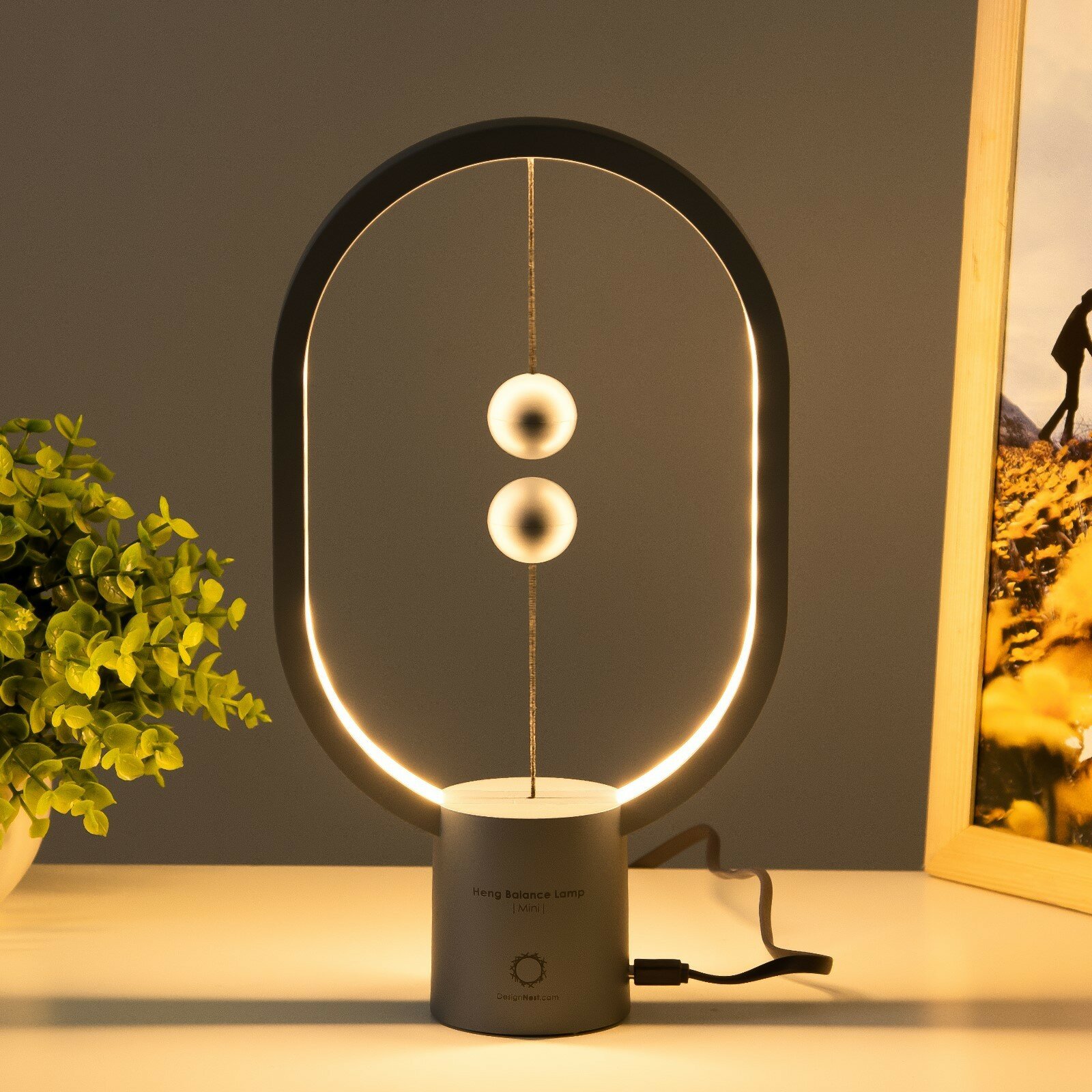 Настольная лампа "Баланс" LED 3Вт 4000К светло-серый 13,5х7х25см RISALUX