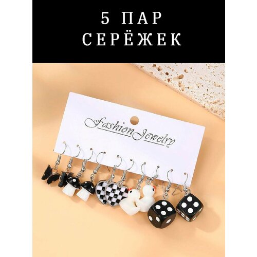 Комплект серег, черный