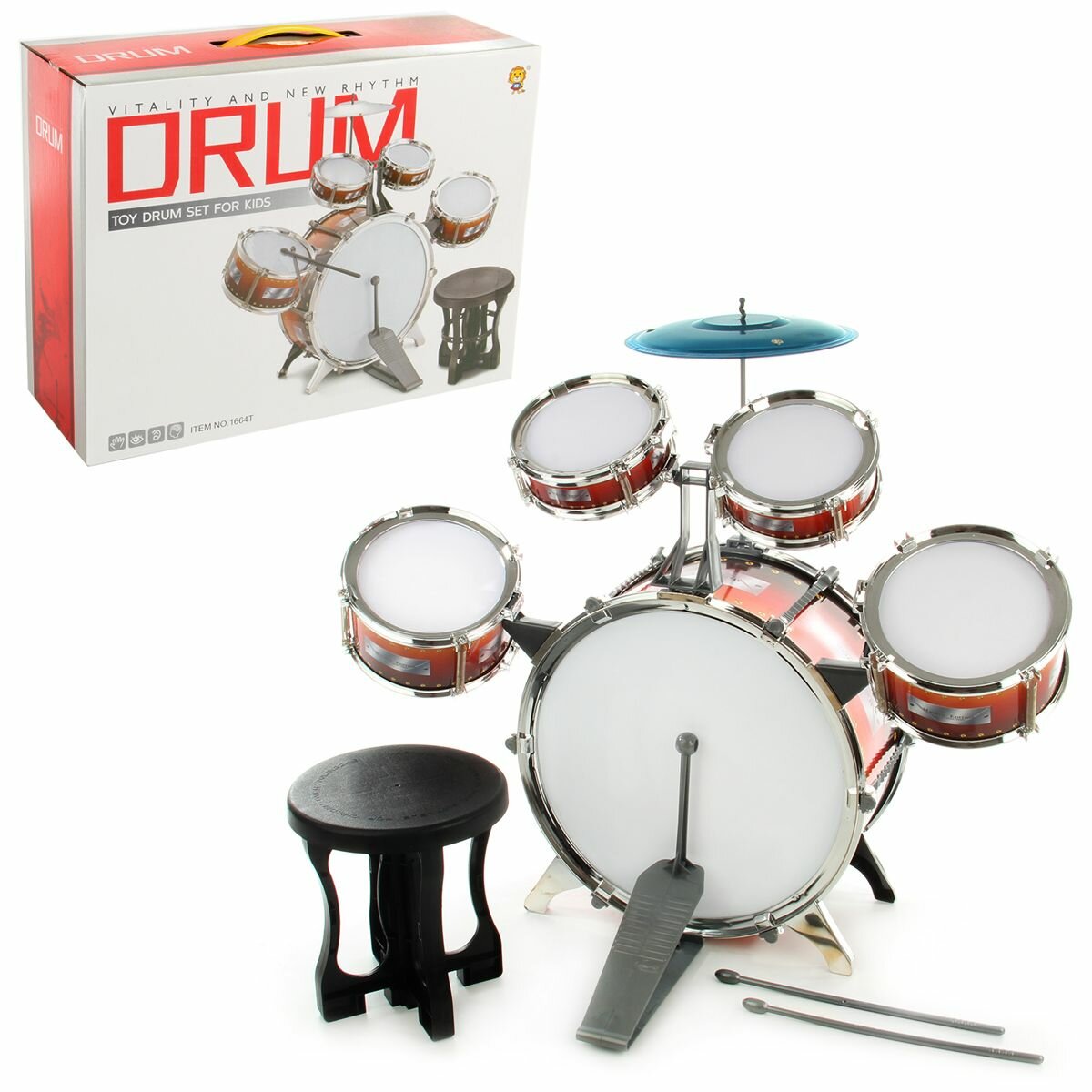 фото Детская барабанная установка 5 шт, Veld Co / Барабаны для детей