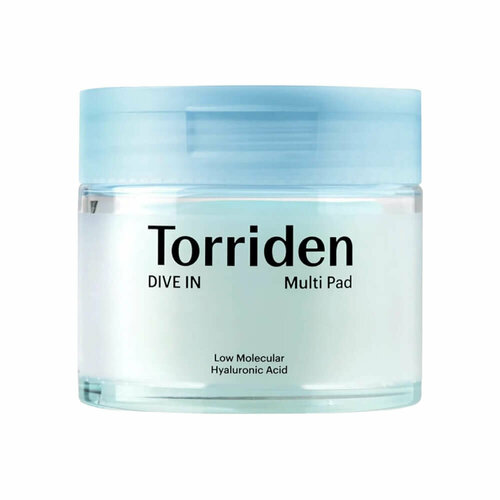 Тонер-пэды для лица с гиалуроновой кислотой, Torriden Multi Pad Dive-In Low Molecule Hyaluronic Acid, 80 шт.