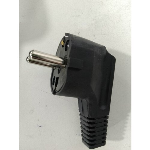 Вилка штепсельная Велконт, резиновая, угловая с заземлением черная 16А 250V