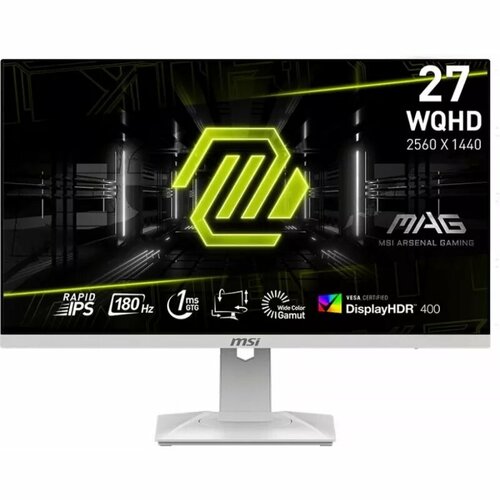 Монитор MSI 27 Mag 274QRFW белый IPS LED 169 HDMI полуматовая HAS Piv 400cd 178гр178гр 2560x1440 180Hz DP WQ 605кг 4046900₽