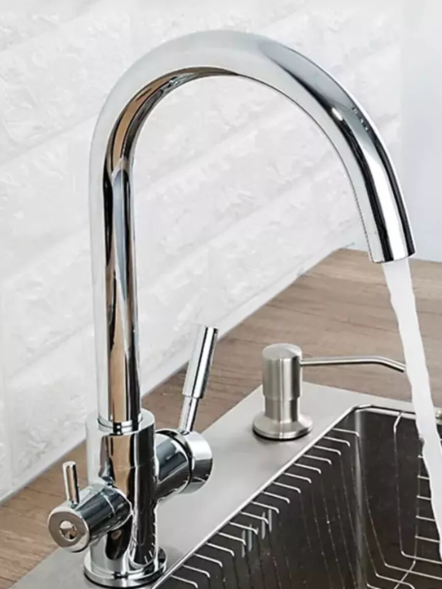 Смеситель для кухни Frap "H52", горизонтальный монтаж, хром, латунь