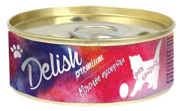 фото Delish Premium консервы для котят "Мясное ассорти" 100 гр