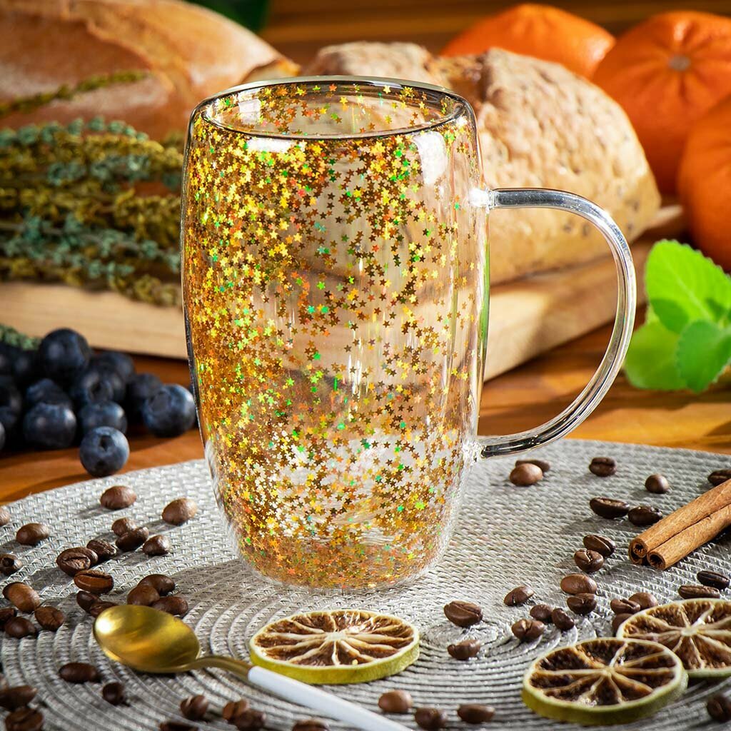 фото Кружка стекло, 450 мл, двойные стенки, Y4-7270