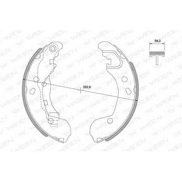 WEEN 152-2048 (44060AX625 / 7701208357 / D4060AX600) тормозные колодки барабанные Lada (Лада) vesta Nissan (Ниссан)