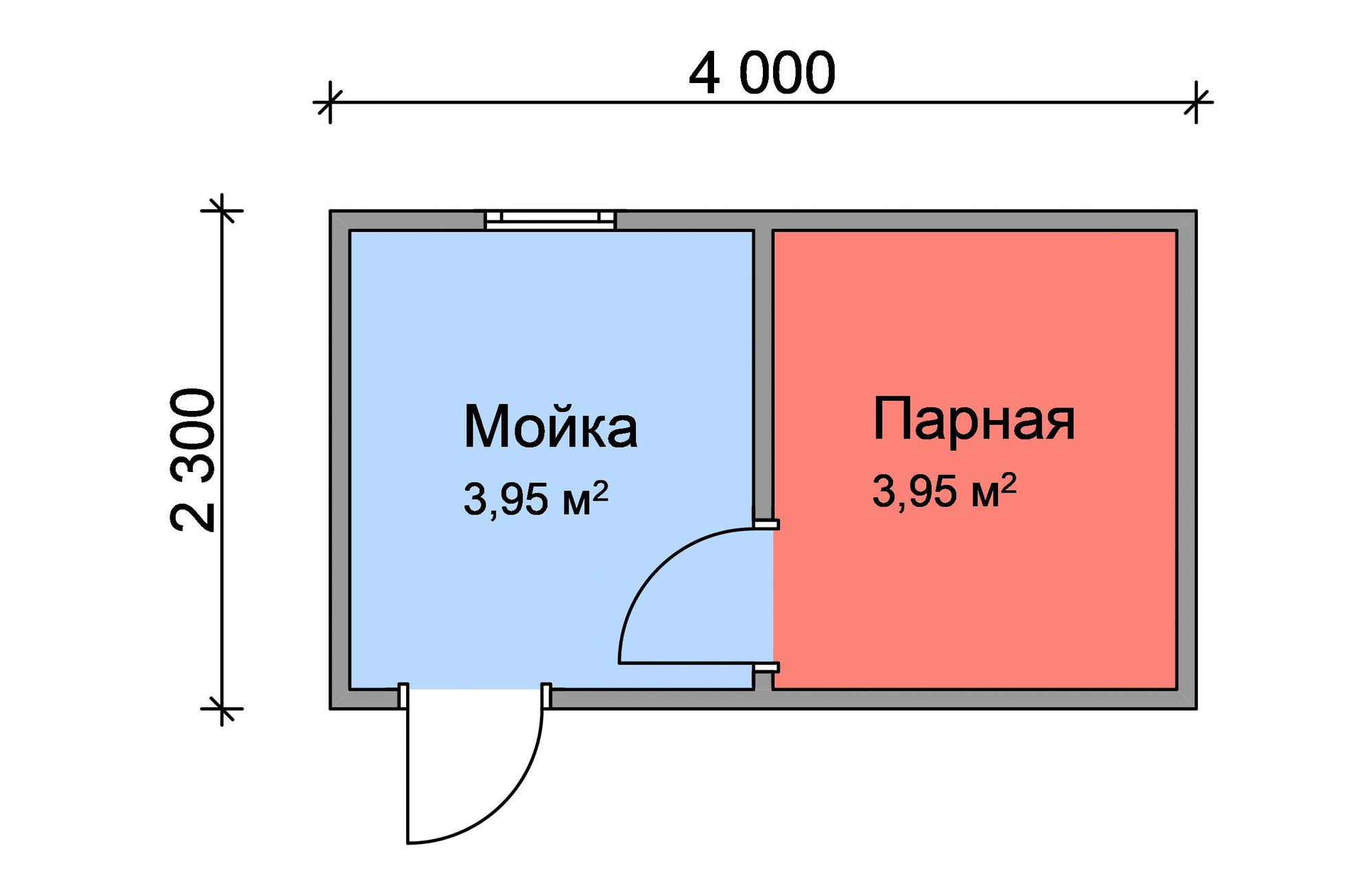 Перевозная баня из бруса 4х2,3м, брус 90x140, доставка в готовом виде — фото 1
