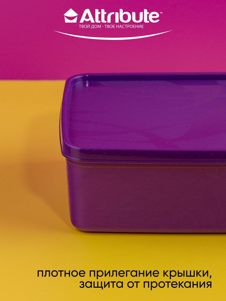 Контейнер для еды, для заморозки, 2100 мл, ALASKA, пластик, цвет фиолетовый — фото 1