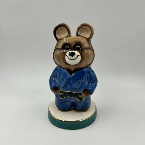 Фарфоровая Статуэтка Олимпийский Мишка Дзюдоист! Высота 14см!