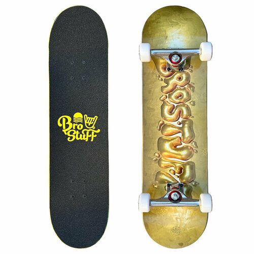 Скейтборд BroStuff gold bar, размер 8.25x31.625 золотистый