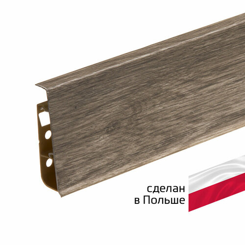 фото Плинтус напольный пластиковый пвх cezar hi-line prestige 2500x22x75 мм дуб сицилийский м 300