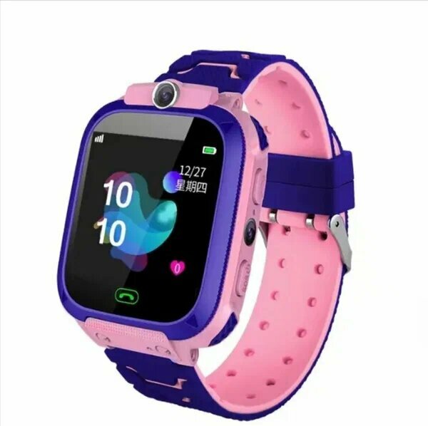 Детские умные часы Smart Baby Watch Q12 25 мм GPS, розовый/фиолетовый