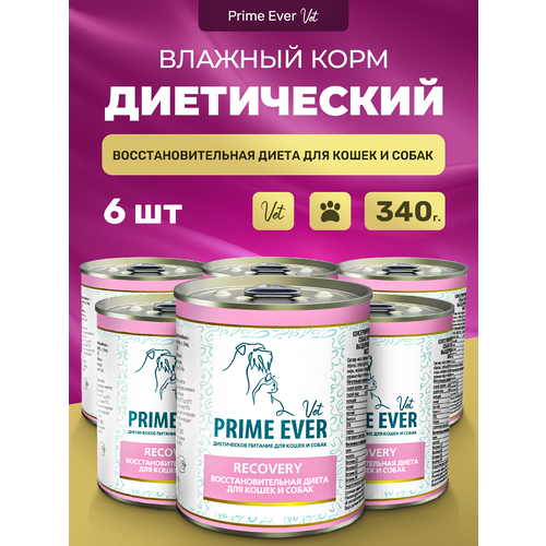 Влажный корм для кошек и собак Prime Ever VET Recovery Support в период восстановления упаковка 6 шт х 340 г