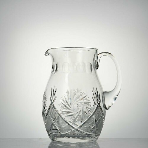 Кувшин для воды, напитков, сока и лимонада хрустальный без крышки объем 1,5 литра Неман 5108-1000/1