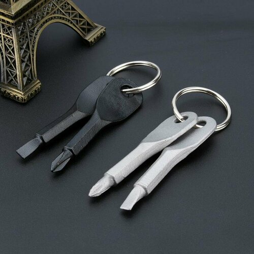 Брелок гладкая фактура 2 шт черно-белый 210₽