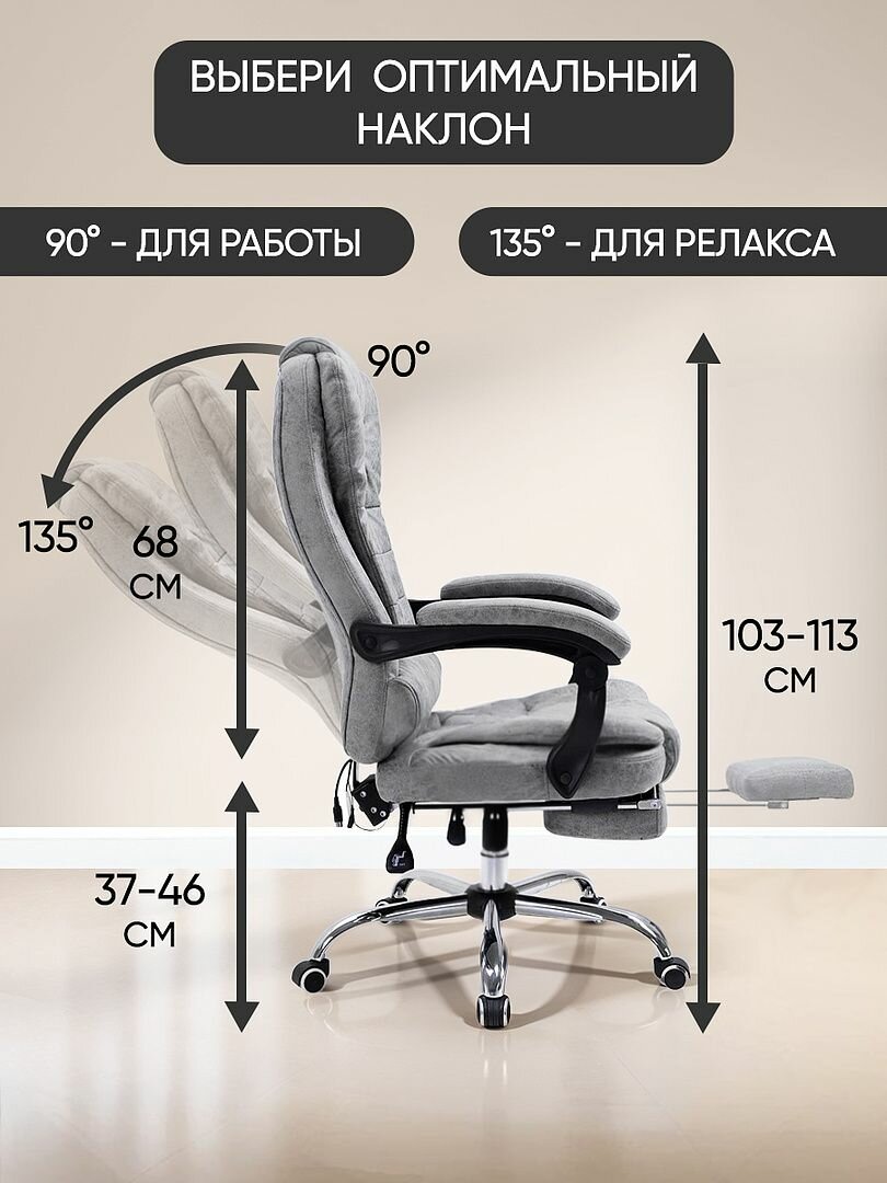 Компьютерное кресло Classmark KM240102-1, нагрузка 130кг, с массажем — фото 1