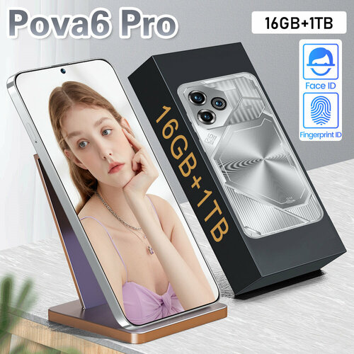 Мобильный телефон POVA6 Pro смартфон игры видео5G телефон мобильный телефон память 16 Гб1 Тб Bluetooth 40 Android 13 638800₽