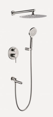 Изображение товара Душевая система Grocenberg GB5001 Никель, встраиваемый смеситель для ванны, излив-переключатель на лейку