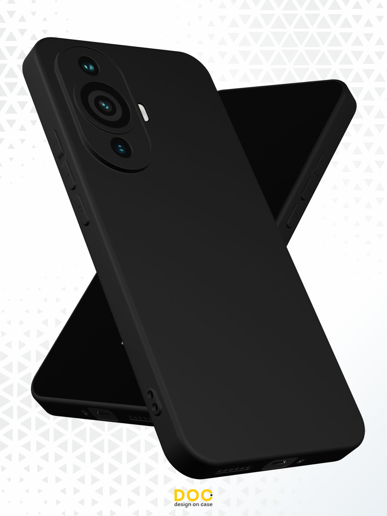 Силиконовый чехол DesignOnCase на Huawei Nova 11/Nova 12s, защита камеры, черный — фото 1