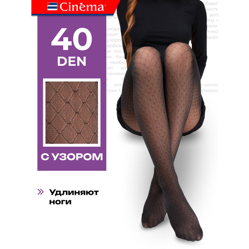 фото Колготки cinema черные fashion, 40 den, размер 2, nero