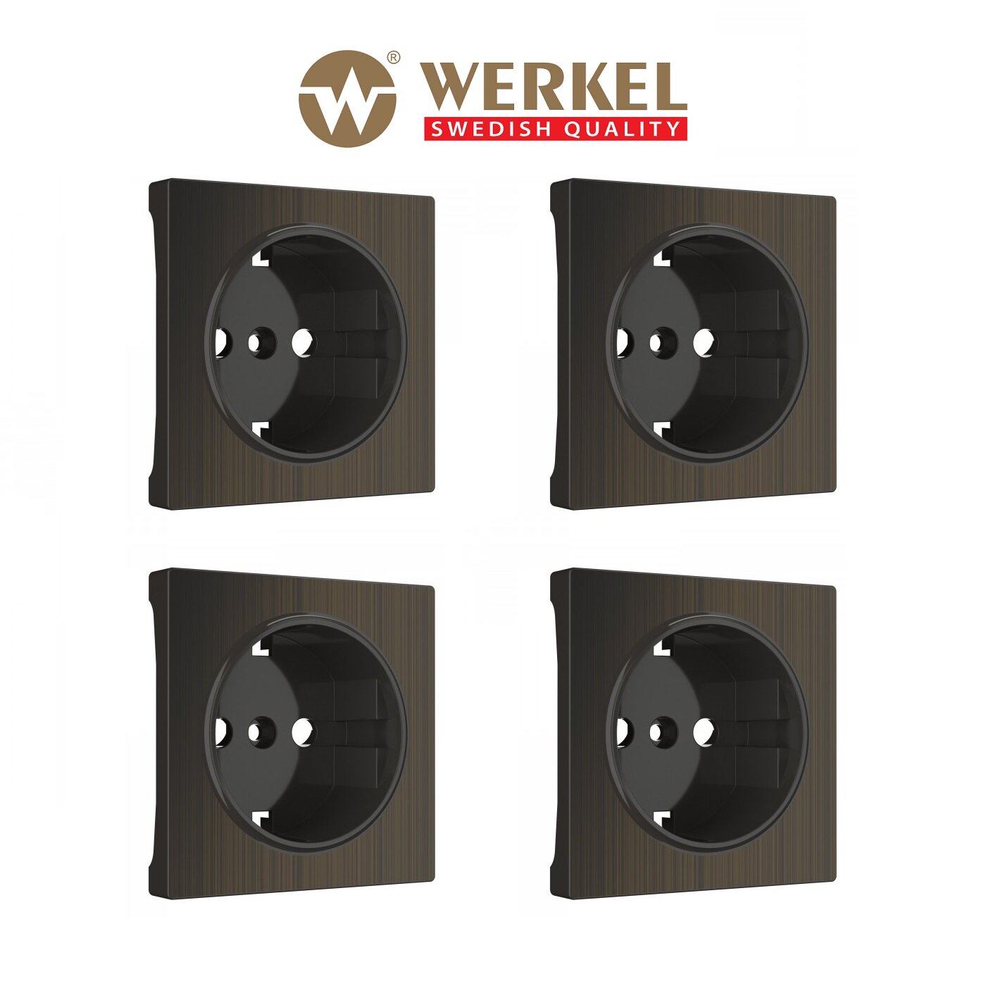 Накладка для розетки IP20 Werkel W1179012, цвет бронзовый - комплект 4 шт.