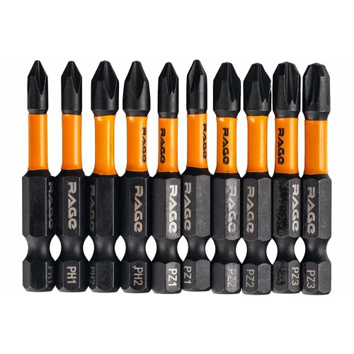 Набор бит торсионных IMPACT TORX 6-40 x 50 мм 10 шт RAGE by VIRA