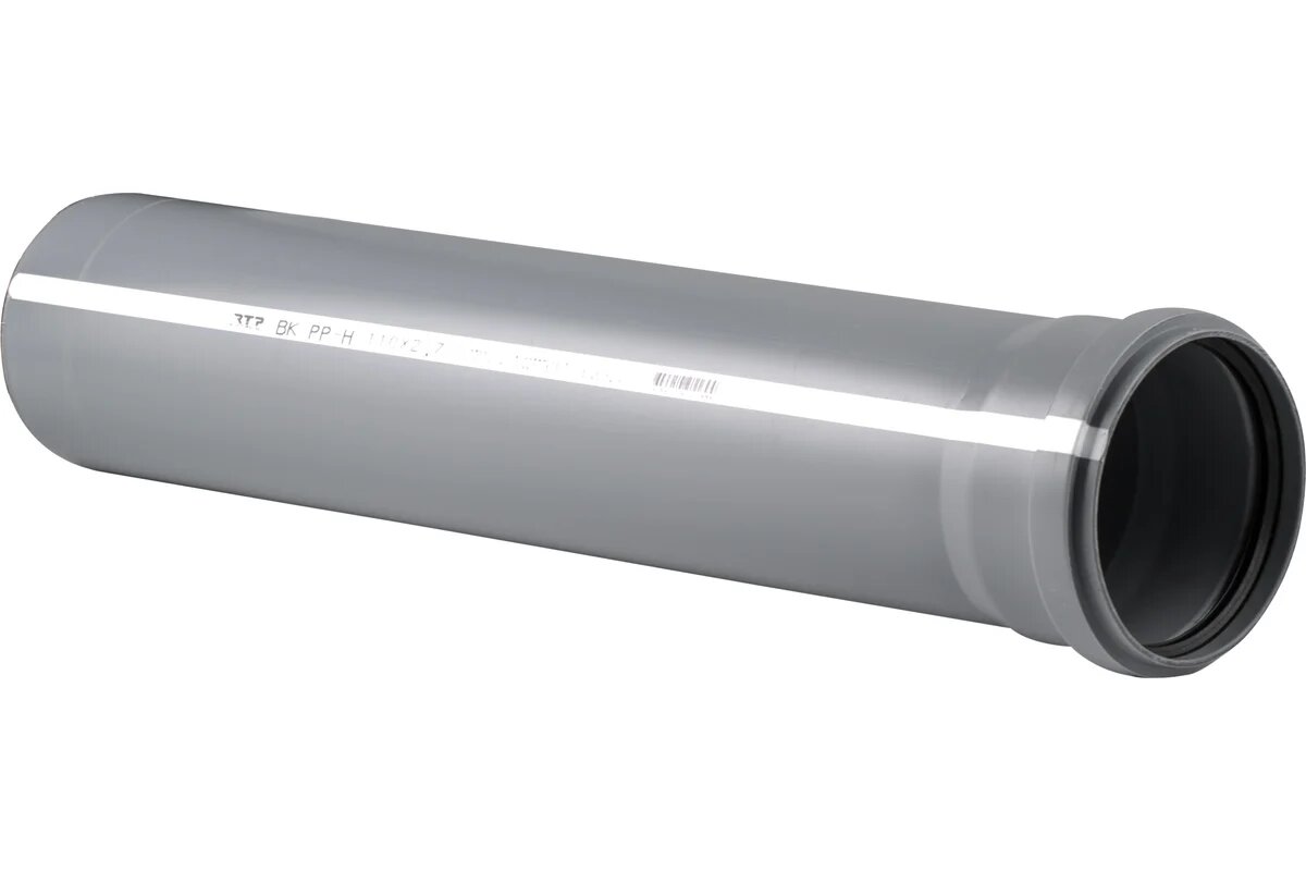 Труба RTP ПП Д 110 мм толщина стенки 27 мм L 150 мм серая 11179