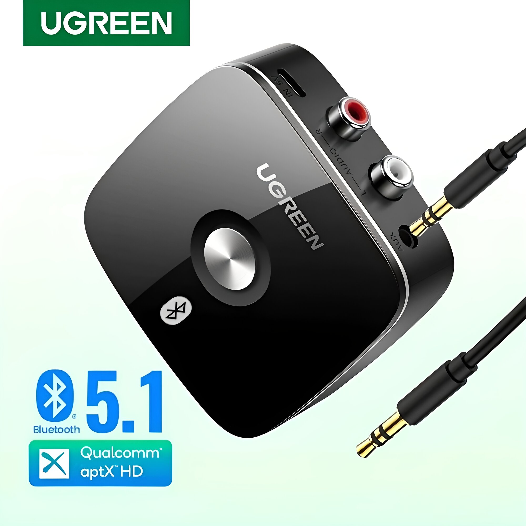 Bluetooth ресивер Ugreen с поддержкой aptX HD, Bluetooth 5.1, RCA, AUX
