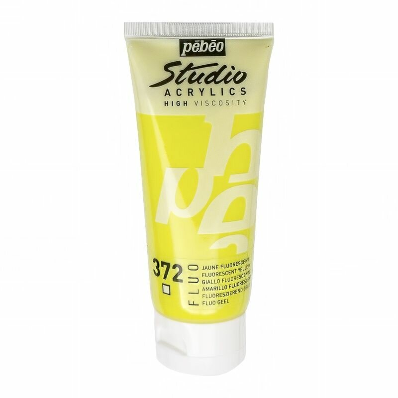 Краска акриловая Pebeo Studio Acrylics Fluo, 100 мл, желтый флуоресцентный