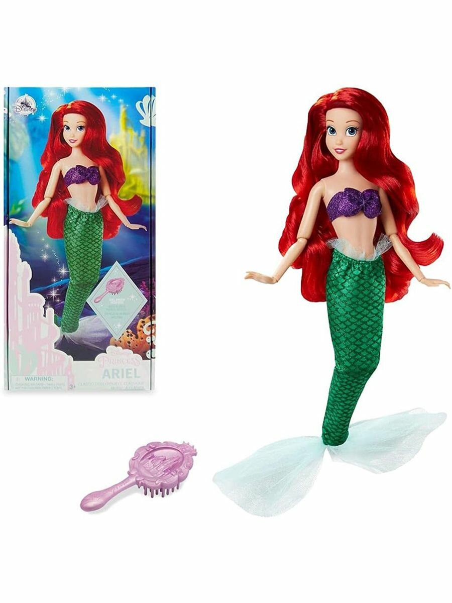 Дисней Принцесса Кукла Шарнирная Disney Princess Ariel Doll / Классическая Ариэль Кукла Принцесса С Расческой
