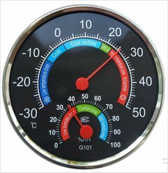 Термометр гигрометр стрелочный OEM G101 (Черный) установка на стену или стол.