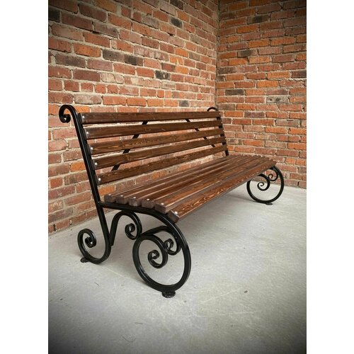 Садовая скамейка "Вдохновение" 150 см без подлокотников коричневый, венге